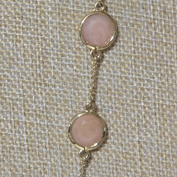 Kate Spade Swirl Around Long Scatter Pale Pink Blush Station Necklace - Picture 2 of 4